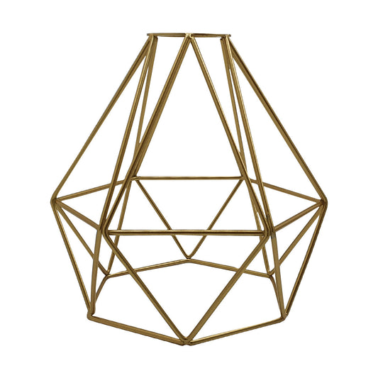 Metal Pendant Gold Light Shade Ceiling Industrial Geometric Wire Cage Lampshade Lamp~1904-0