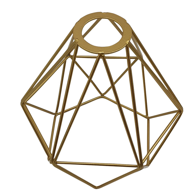 Metal Pendant Gold Light Shade Ceiling Industrial Geometric Wire Cage Lampshade Lamp~1904-2