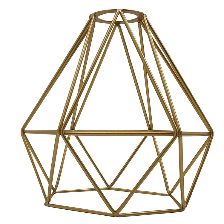 Metal Pendant Gold Light Shade Ceiling Industrial Geometric Wire Cage Lampshade Lamp~1904-3