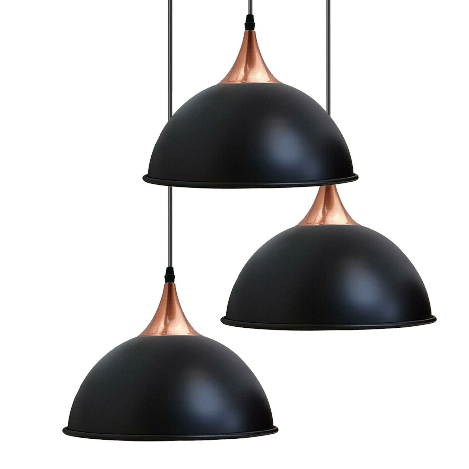 Vintage Metal Dome Pendant Lights Industrial Lighting Rustic Black~1632-2