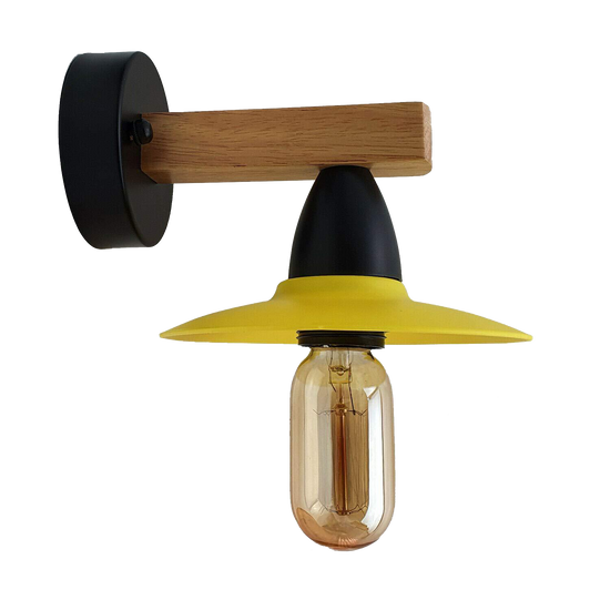 LEDSon industrial vintage Wood Wall Light fixtures E27 Uk Holder ~2511-0