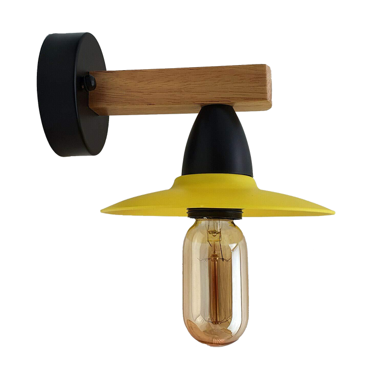 LEDSon industrial vintage Wood Wall Light fixtures E27 Uk Holder ~2511-0