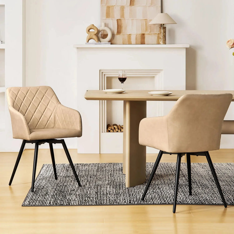 Moree Faux Leather Swivel Dining Chair-6