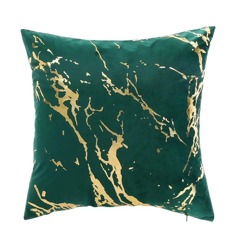 Gold Marble Pattern Design Velvet Cushion Covers 45 x 45 cm - Available in 3 Colours-3