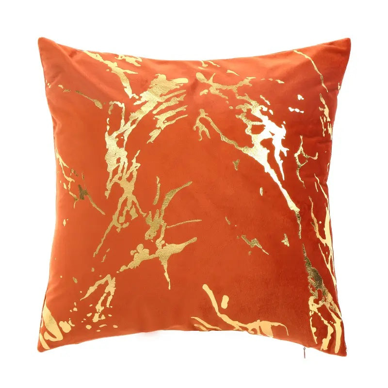 Gold Marble Pattern Design Velvet Cushion Covers 45 x 45 cm - Available in 3 Colours-5