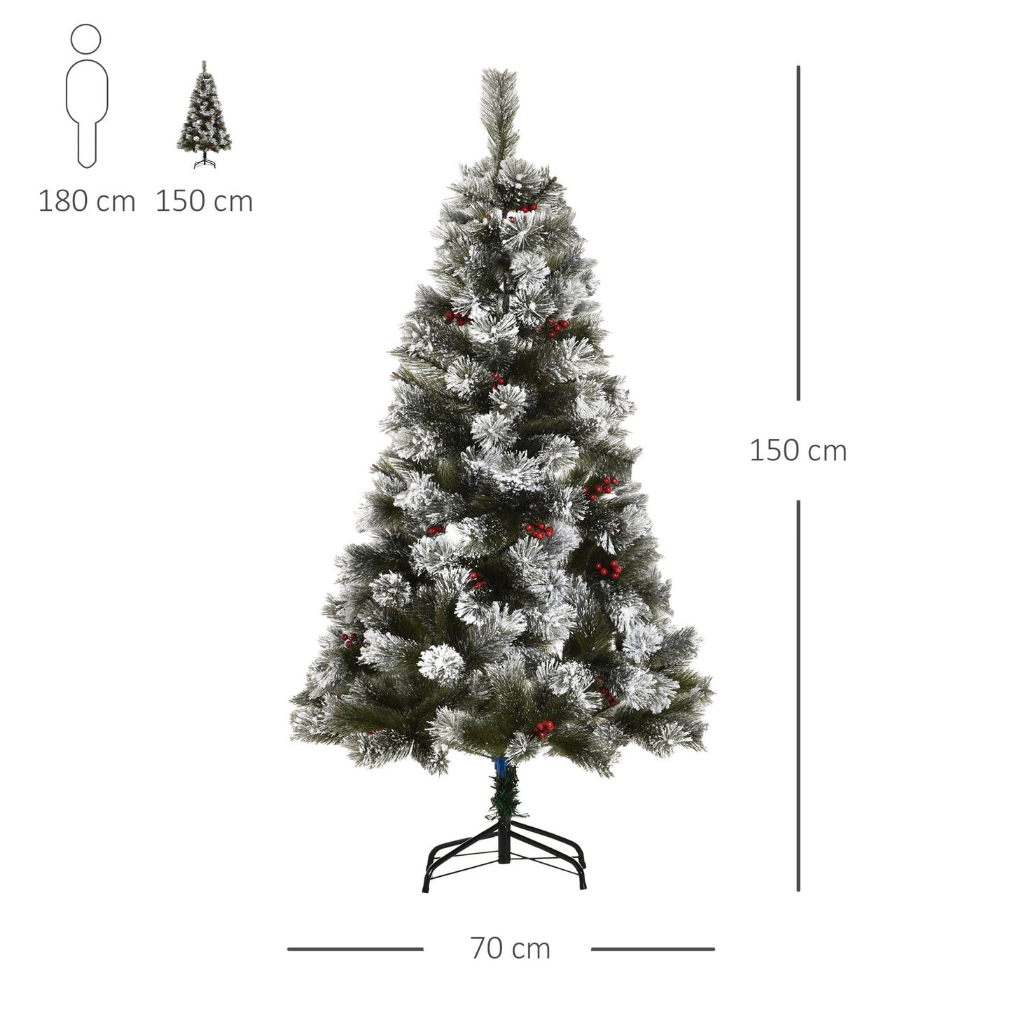 Christmas Tree, 150H cm-Green-2