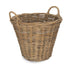 Small Round Grey Rattan Log Basket-0