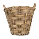 Small Round Grey Rattan Log Basket-2