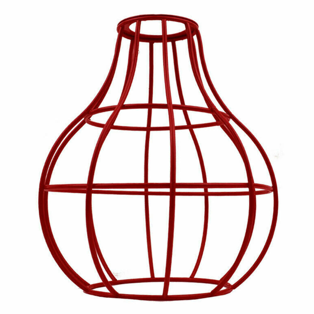 Rustic State Industrial Vase Shape Red Wire cage~2848-1