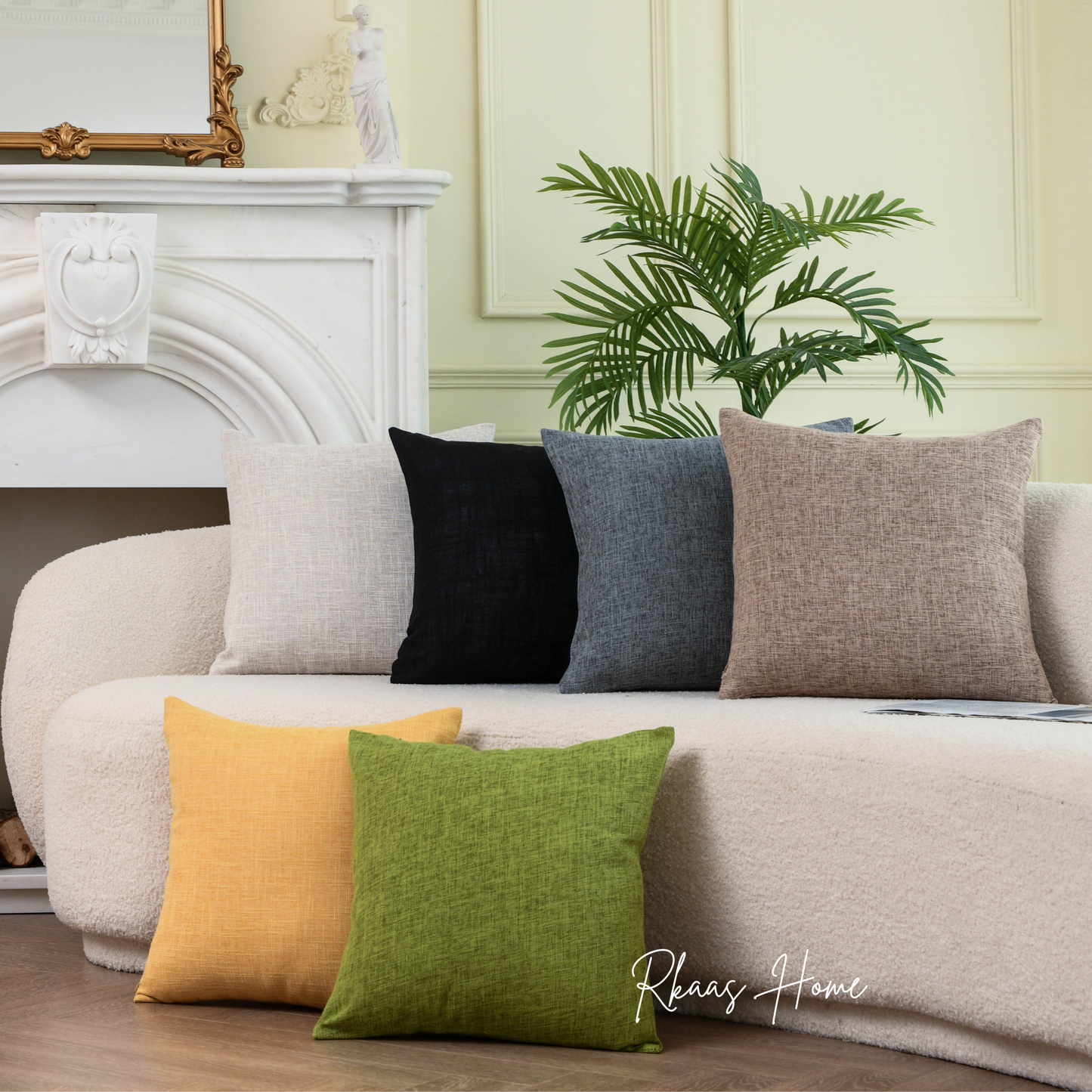 Linen Cushion Covers Home Hotel Sofa 45X45CM - 6 Colours-0