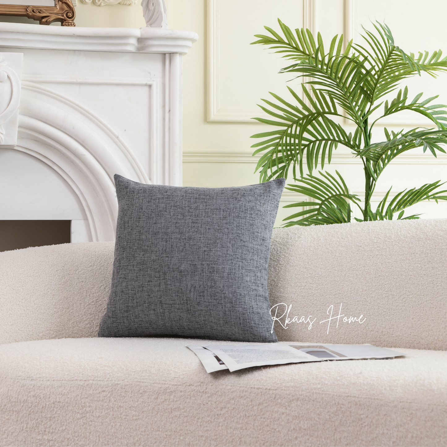 Linen Cushion Covers Home Hotel Sofa 45X45CM - 6 Colours-4