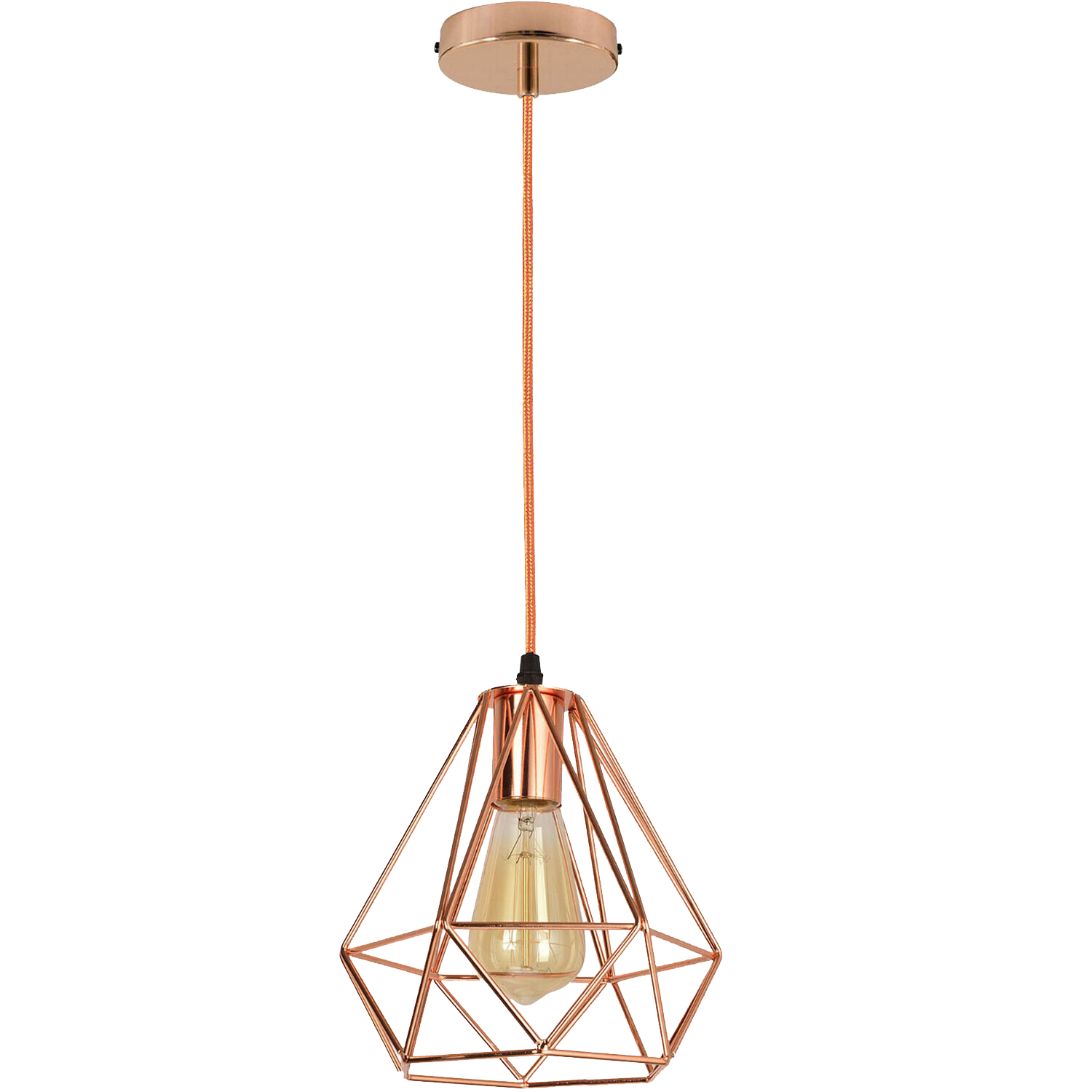 Rose Gold Industrial Metal Ceiling Hanging Pendant Light~1138-2