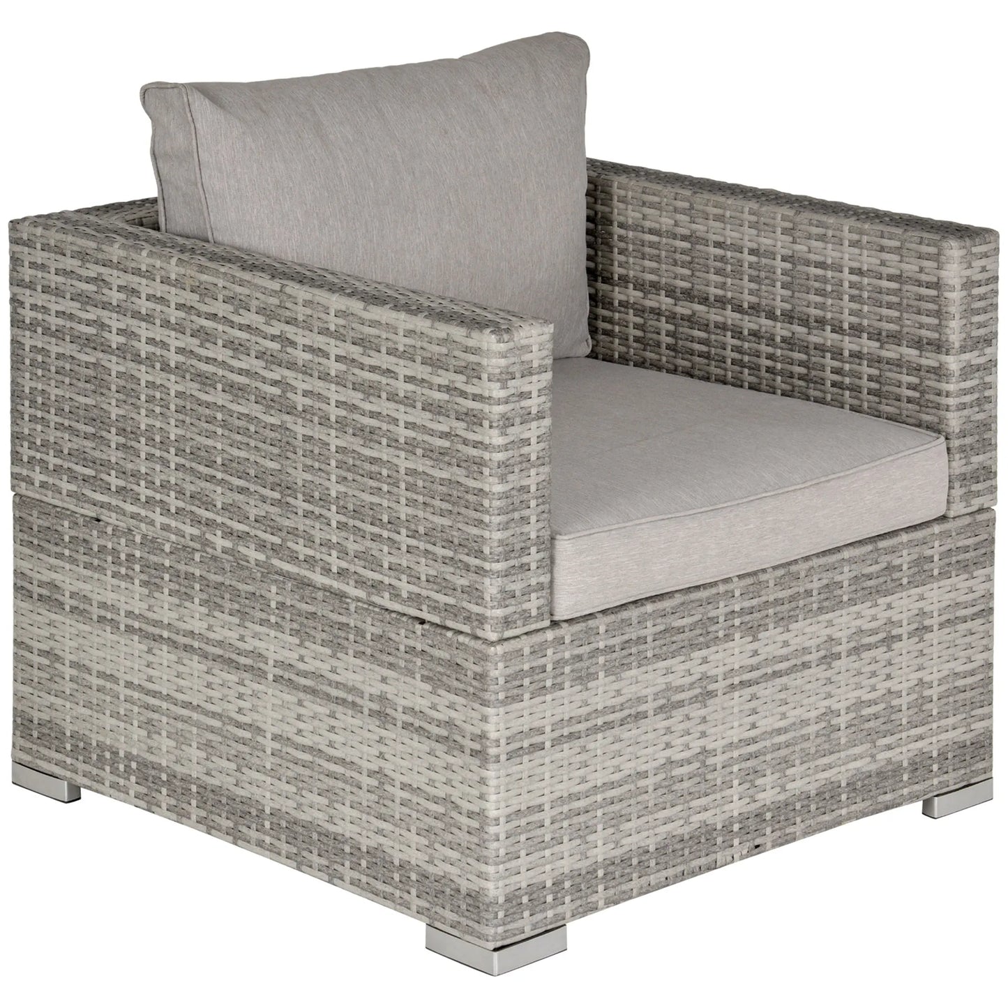 Single Seater Rattan Chair Sofa with Padded Cushions