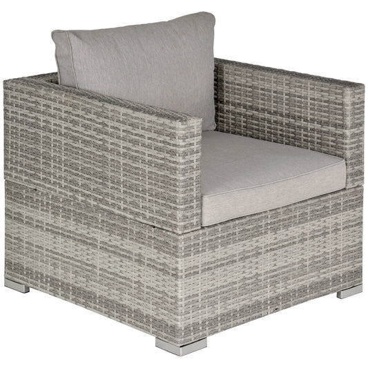 Single Seater Rattan Chair Sofa with Padded Cushions