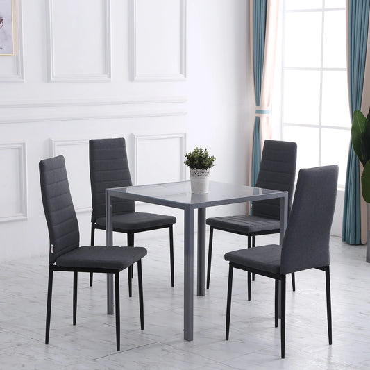 HOMCOM Grey Dining Chairs Set of 4