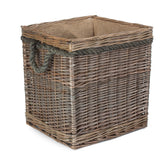 Square Rope Handled Wicker Log Basket-0