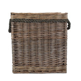 Square Rope Handled Wicker Log Basket-2