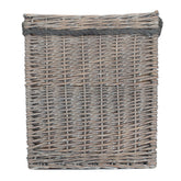Wicker Grey Wash Square Hessian Lined Log Basket-4