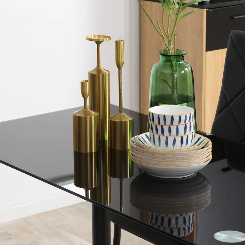4-Seater Space-Saving Dining Set – Black & Beige