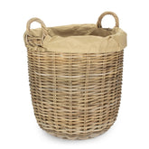 Tall Round Fireside Grey Rattan Log Basket With Removable Cordura Lining-3