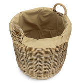 Tall Round Fireside Grey Rattan Log Basket With Removable Cordura Lining-5