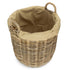 Tall Round Fireside Grey Rattan Log Basket With Removable Cordura Lining-5