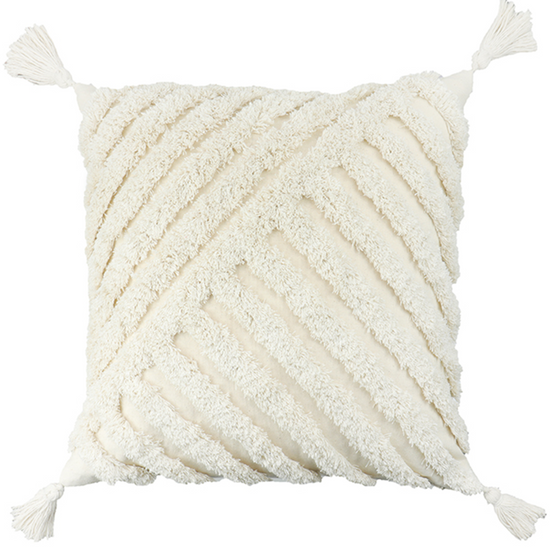 Pure Cotton Custom Boho Tassel Style Tufted Cushion Covers Home Decoration 45x45cm  (18 x 18 Inches) - Design 13-0