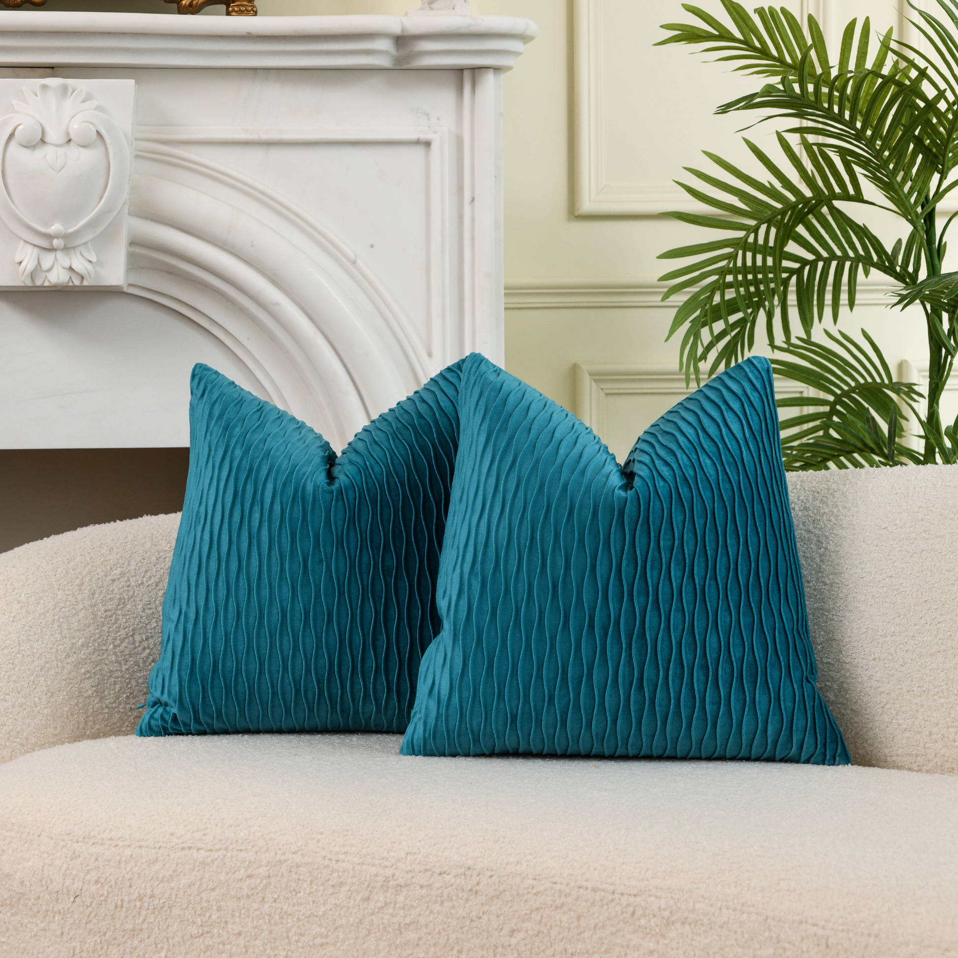 Wave Pattern Velvet Cushion Covers ( 45X45CM, 50CMx50CM and 55x55CM)-7