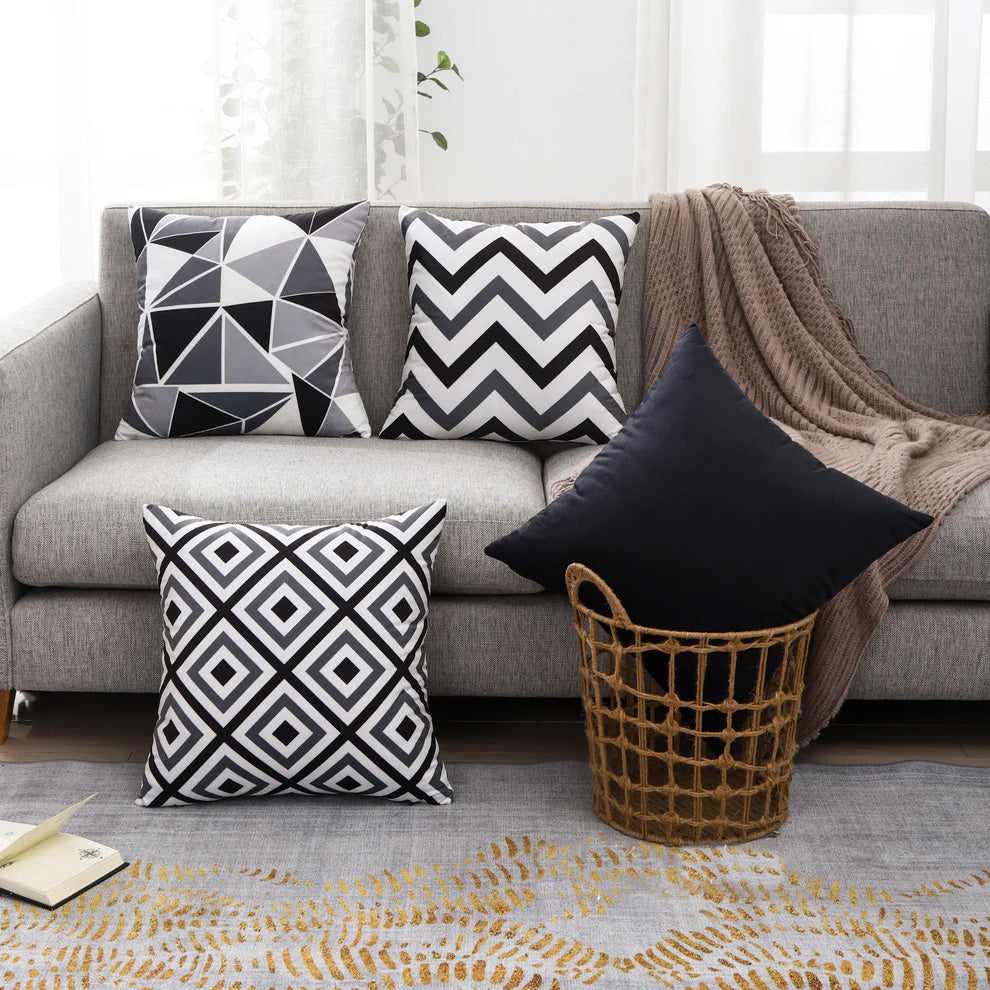 Monochrome Geometric Cushion Covers