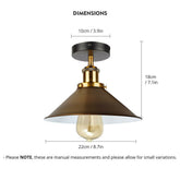 Vintage Industrial Ceiling Lights Retro Yellow Brass Shade Pendant Sconce Lamp~2598-4