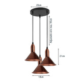 Retro Style 3 Way Rustic Red Metal Pendant Ceiling Light Fitting~1582-2