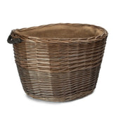 Oval Hessian Lined Wicker Log Basket-3