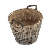 Small Round Grey Wicker Log Basket-1