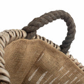 Small Round Grey Wicker Log Basket-3
