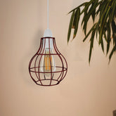 Rustic State Industrial Vase Shape Red Wire cage~2848-3