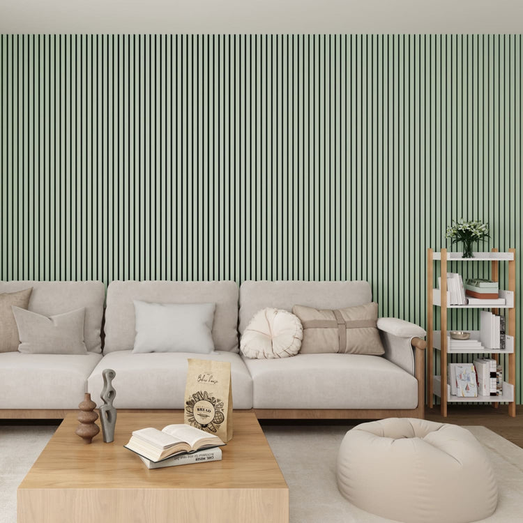 Acoustic Wall Panels in Pastel Green with Black Backing-2