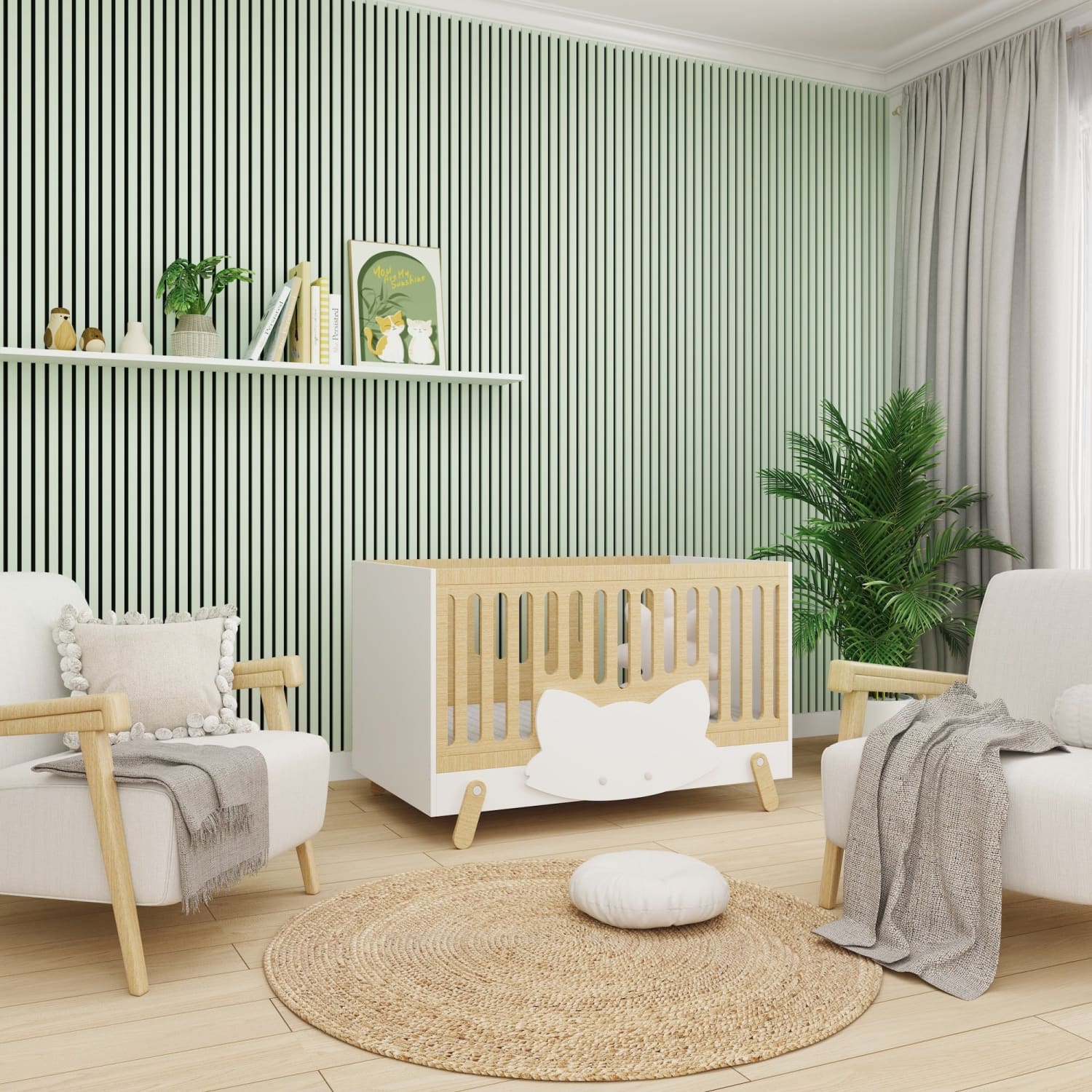Acoustic Wall Panels in Pastel Green with Black Backing-4