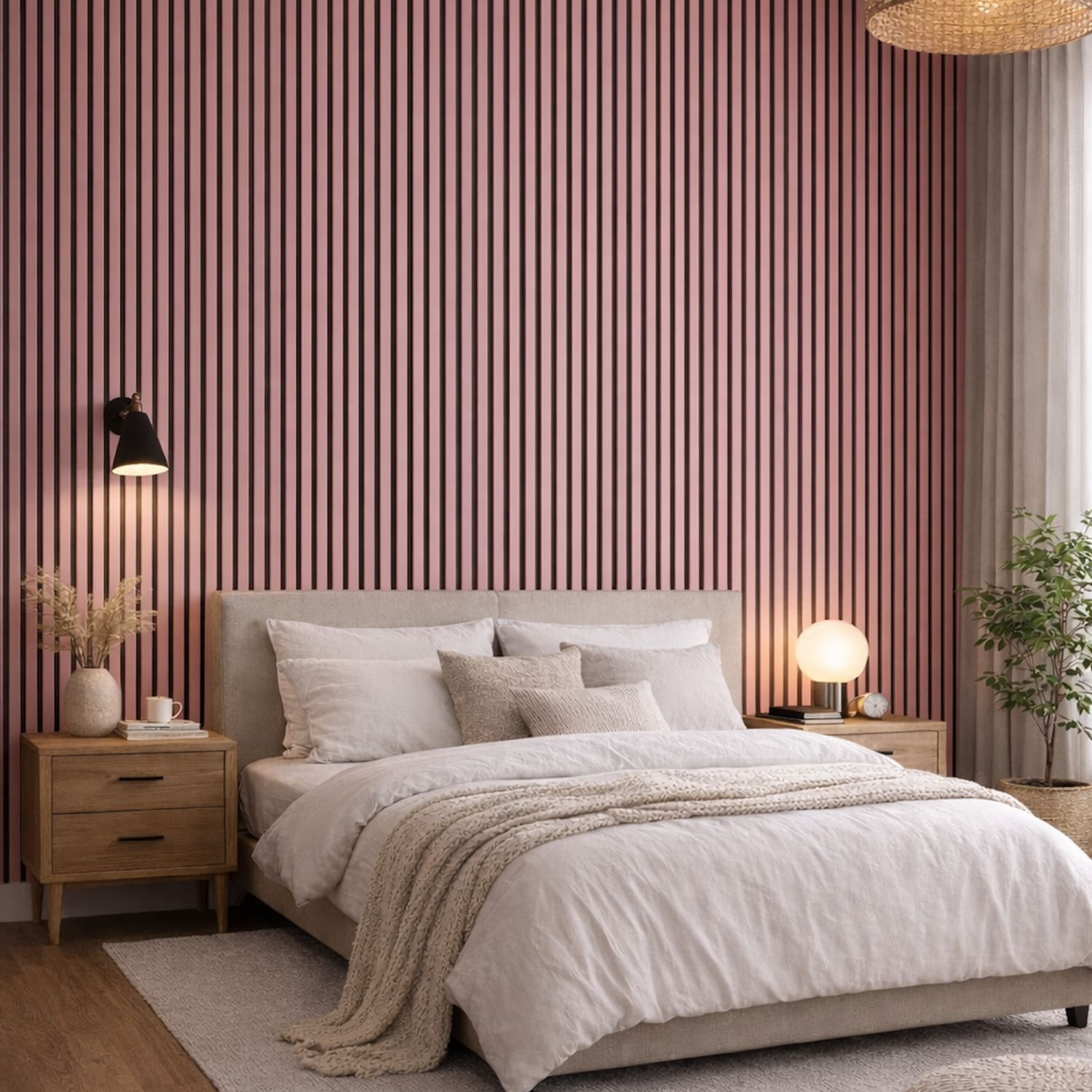 Acoustic Wall Panels in Petal Pink with Black Backing-1