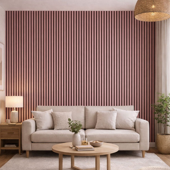 Acoustic Wall Panels in Petal Pink with Black Backing-0