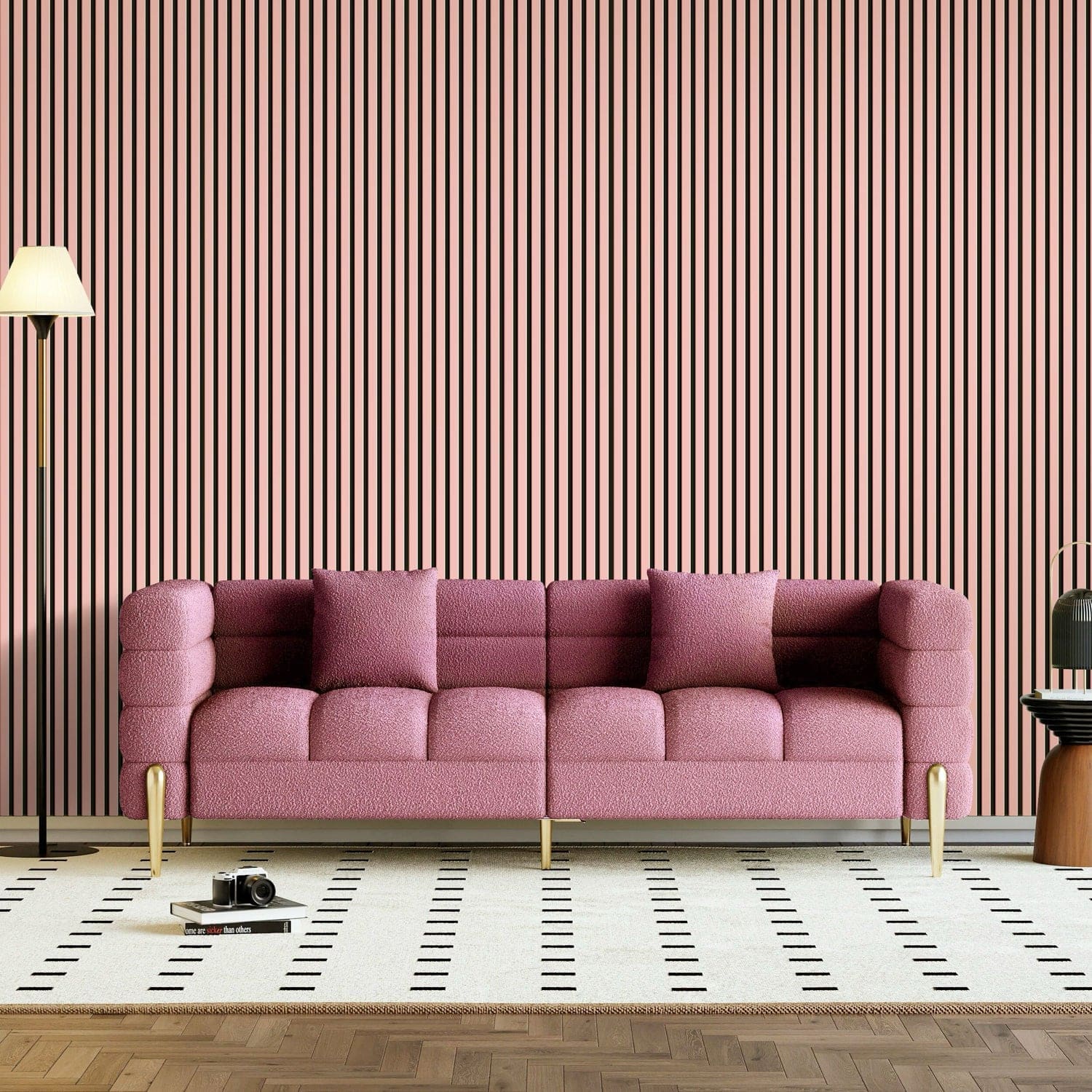Acoustic Wall Panels in Petal Pink with Black Backing-2