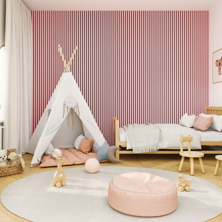 Acoustic Wall Panels in Petal Pink with Black Backing-4
