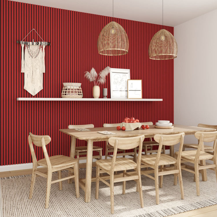 Acoustic Wall Panels in Red Wonder with Black Backing-2