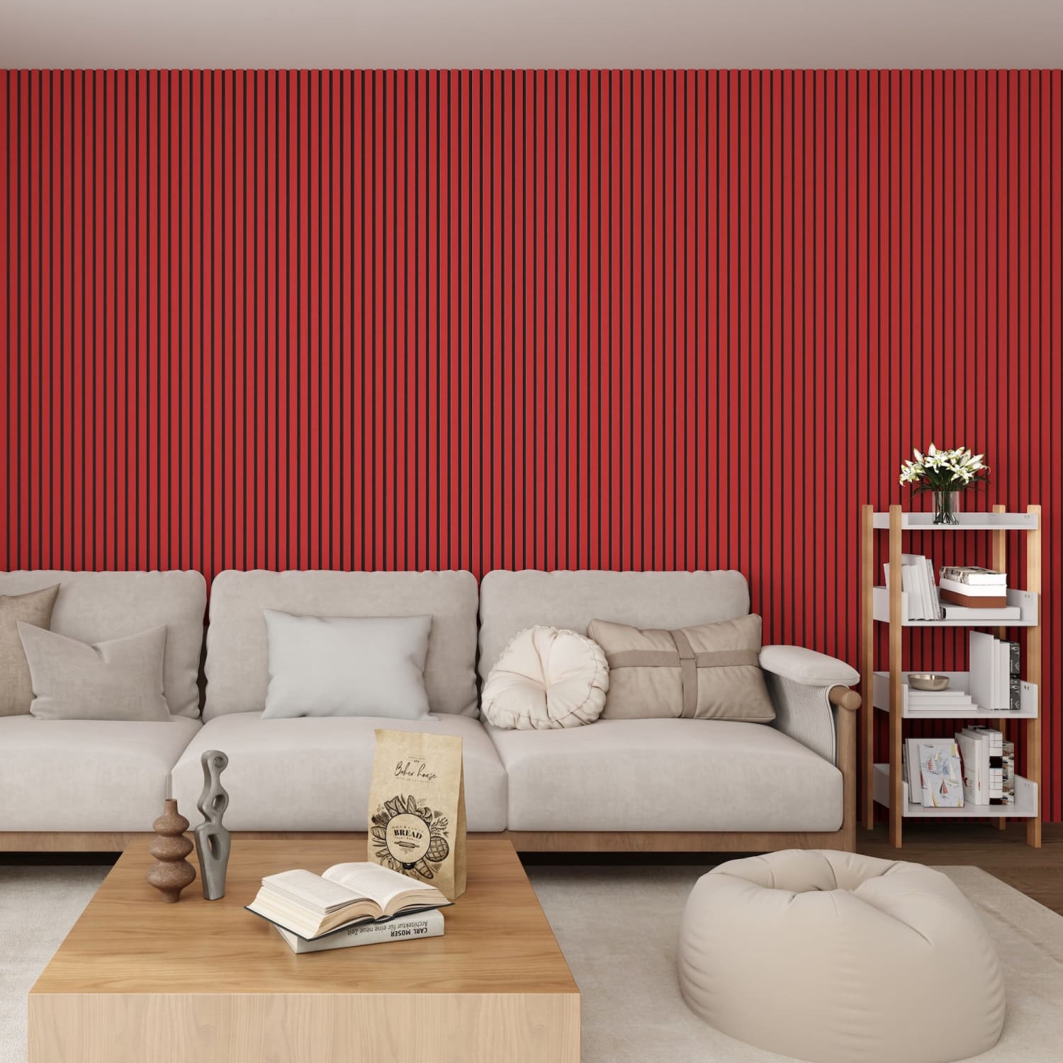 Acoustic Wall Panels in Red Wonder with Black Backing-3