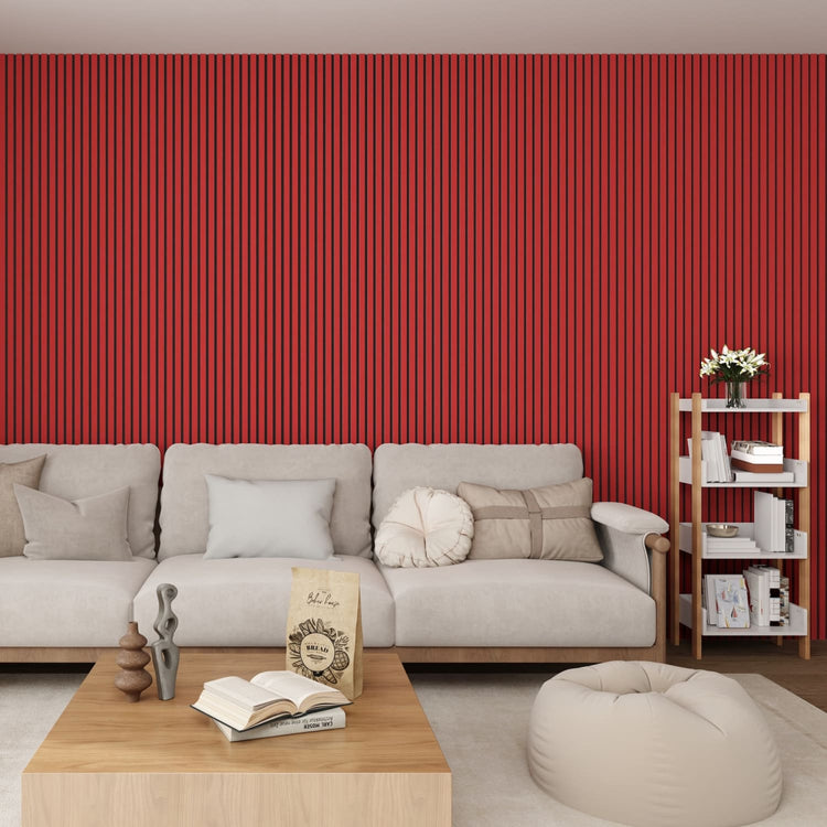 Acoustic Wall Panels in Red Wonder with Black Backing-3