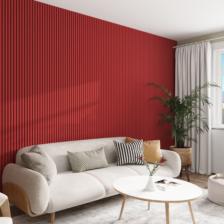 Acoustic Wall Panels in Red Wonder with Black Backing-1
