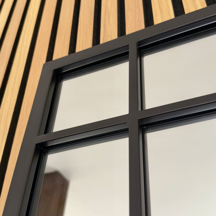 Aimi - Black Metal Rectangle Window Mirror - 95cm x 120cm.-2