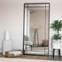Aimi - Full Length Black Metal Rectangle Window Mirror - 180cm x 90cm-0