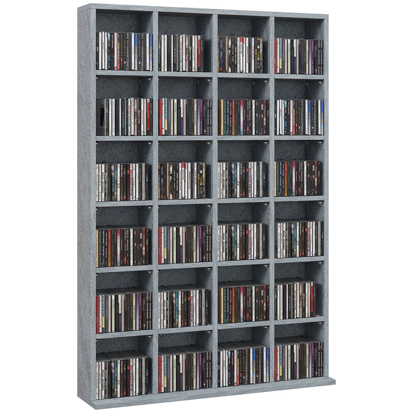 CD Storage Unit with Adjustable Shelves, 89 x 130.5 cm, Cement Grey-0