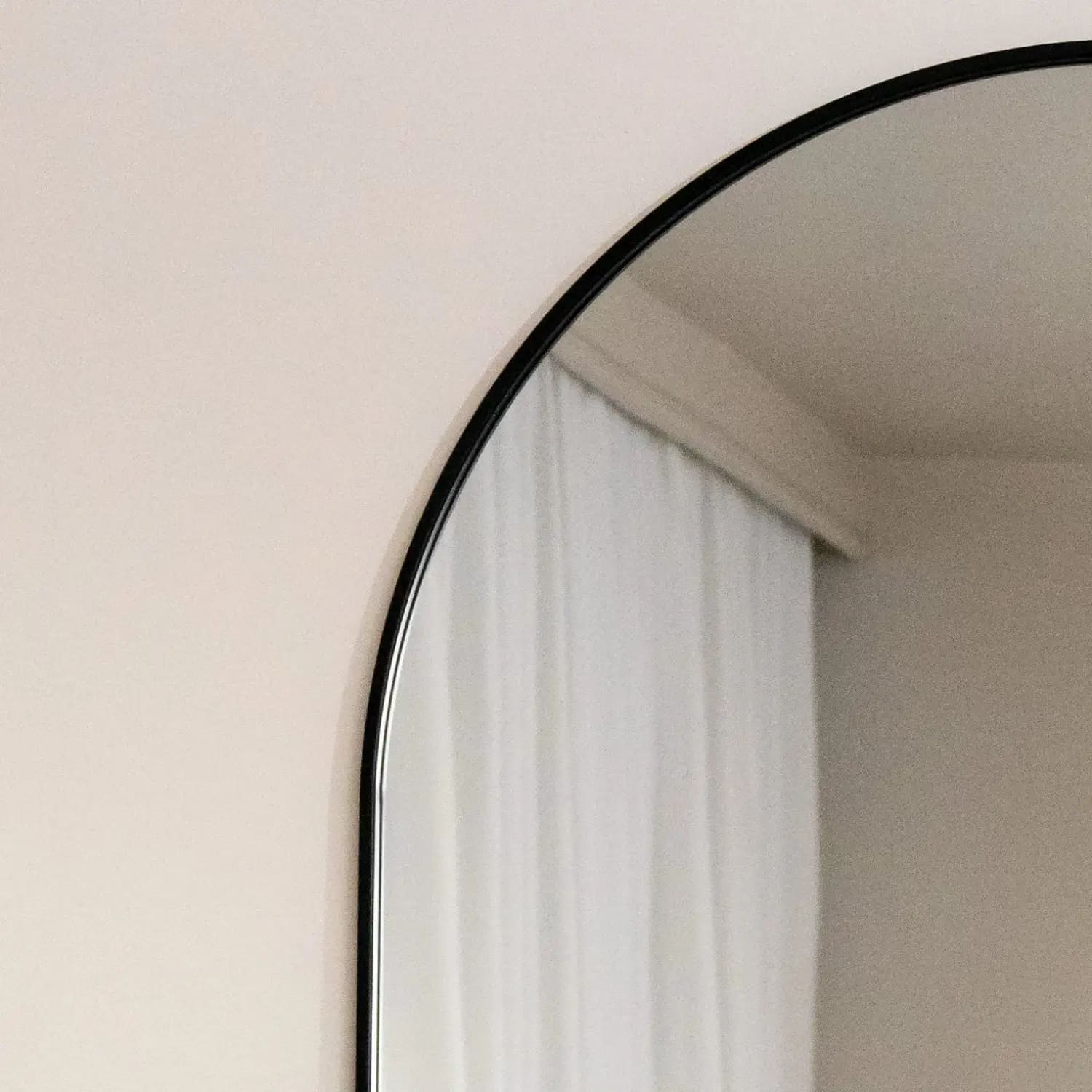 Emi - Full Length Black Metal Runway Oval Mirror - 180cm x 80cm-3