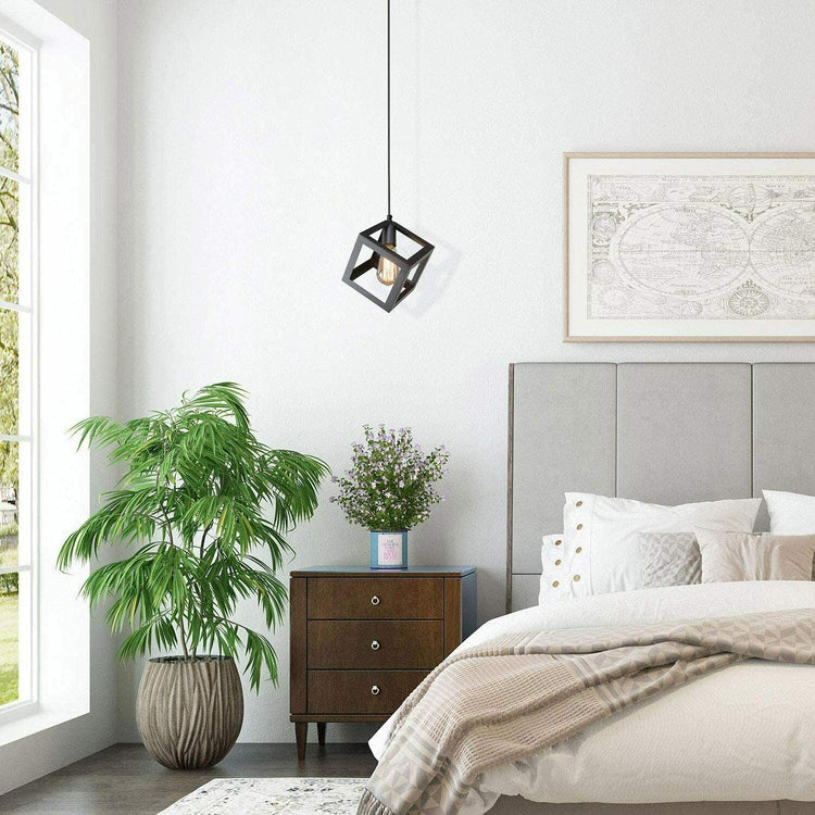 3 Cluster Pendant Light in Black Square Shape ~1256-4